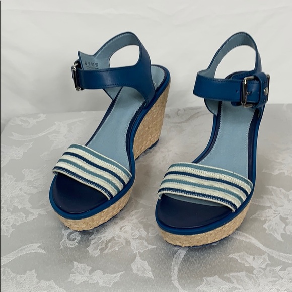 franco sarto blue wedges